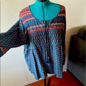 Never Worn! VENUS BOHO blouse. Size XXL the colors are gorgeous!